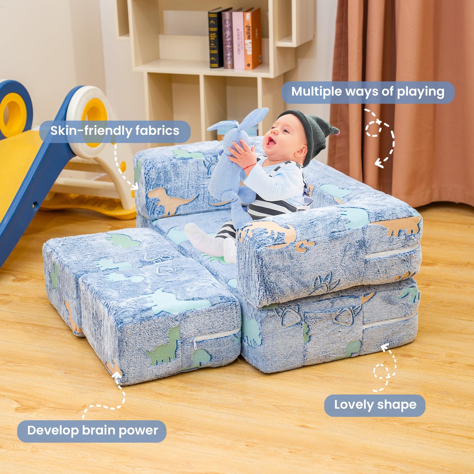 Couch, Glow in The Dark Play Couch Fold Out Couch, Fold Out Couch for playroo...