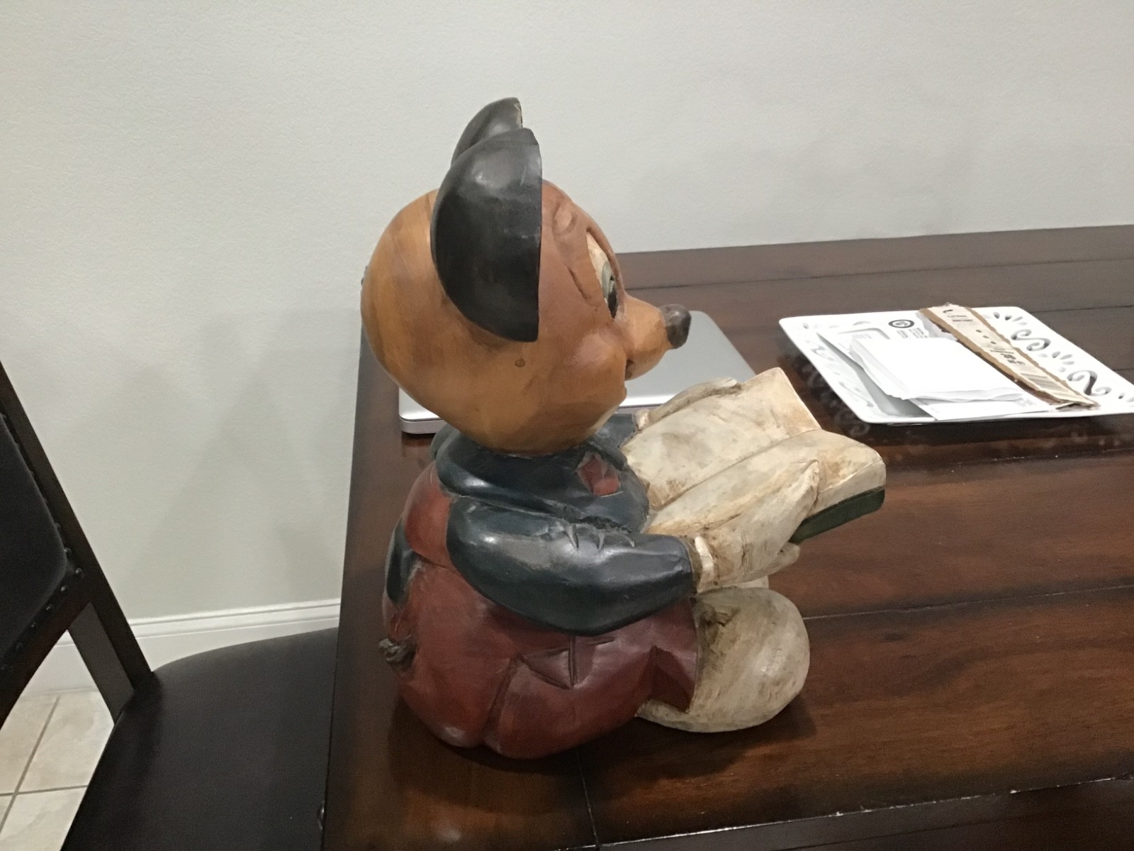 Vintage 1960’s Mickey Mouse Solid Wood Carving