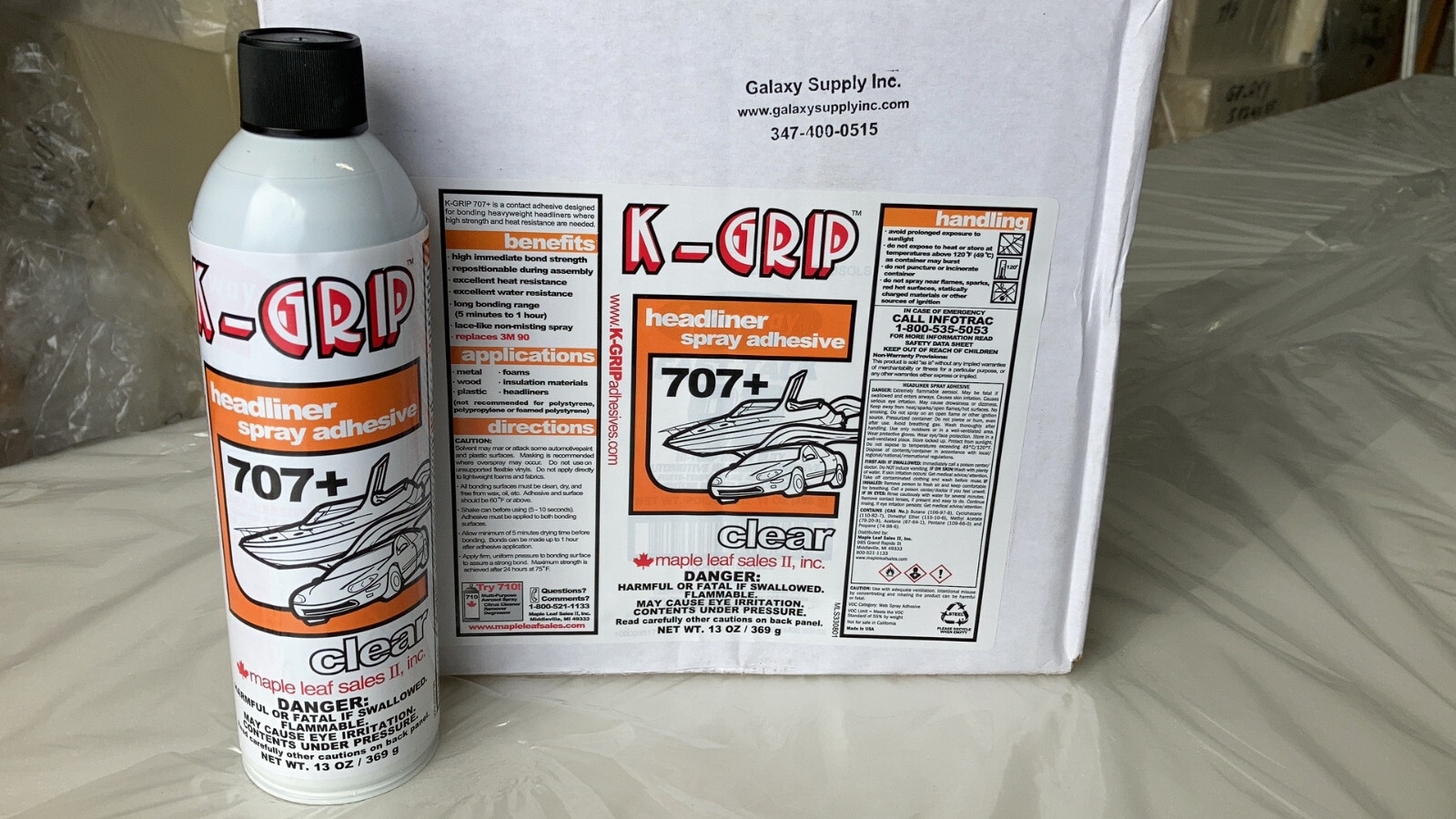 K-Grip 707+ Headliner Upholstery Adhesive 12 Cans / Case ---- NJ PICK UP ONLY