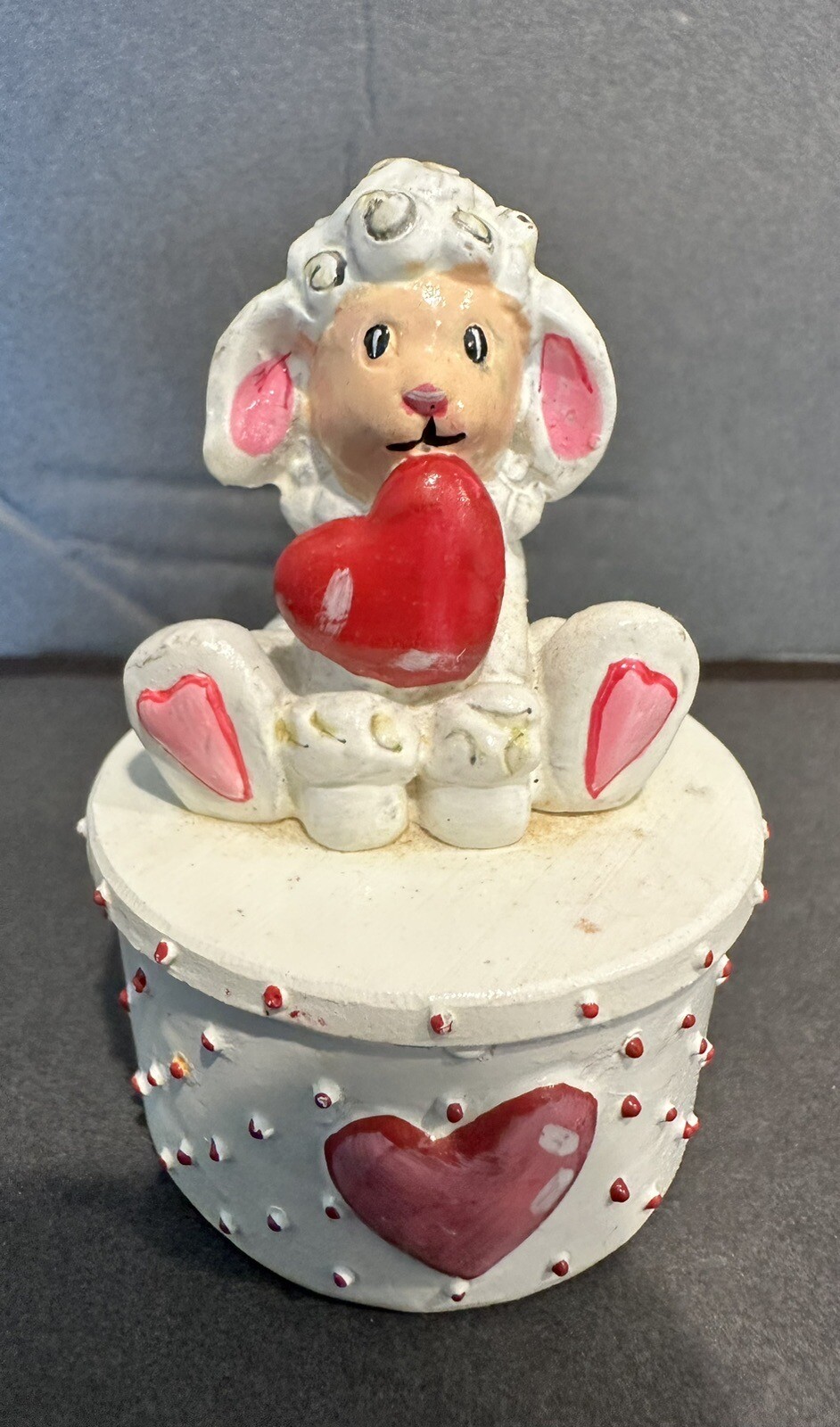 Lamb Valentine Trinket Ring Box