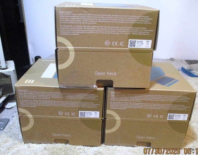 3 SimpliSafe Wireless Outdoor Security Camera CM0B1 New, 2 Unopened & Sealed