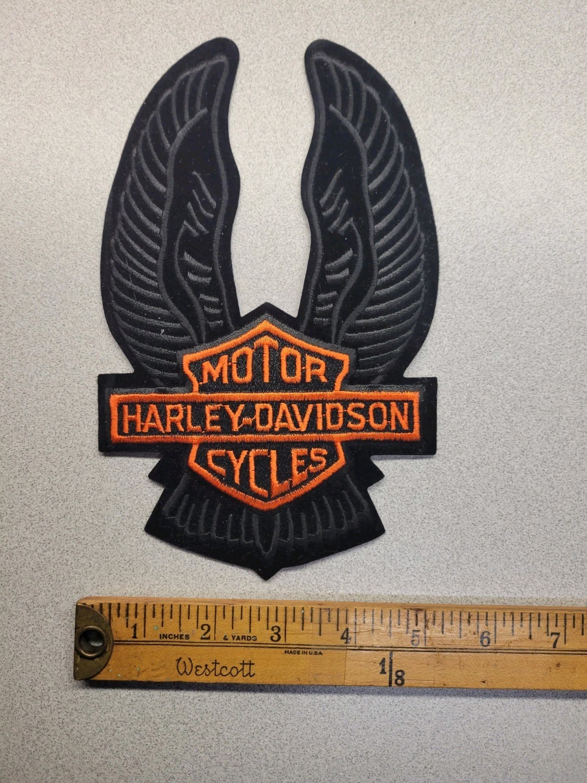 HARLEY PATCH  8  IN TALL 5 IN WIDE    BLACK