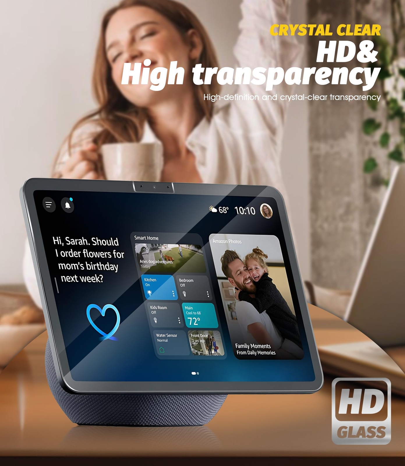 Orzero (2 Pack) Tempered Glass Screen Protector for Echo Show 11 11 inches
