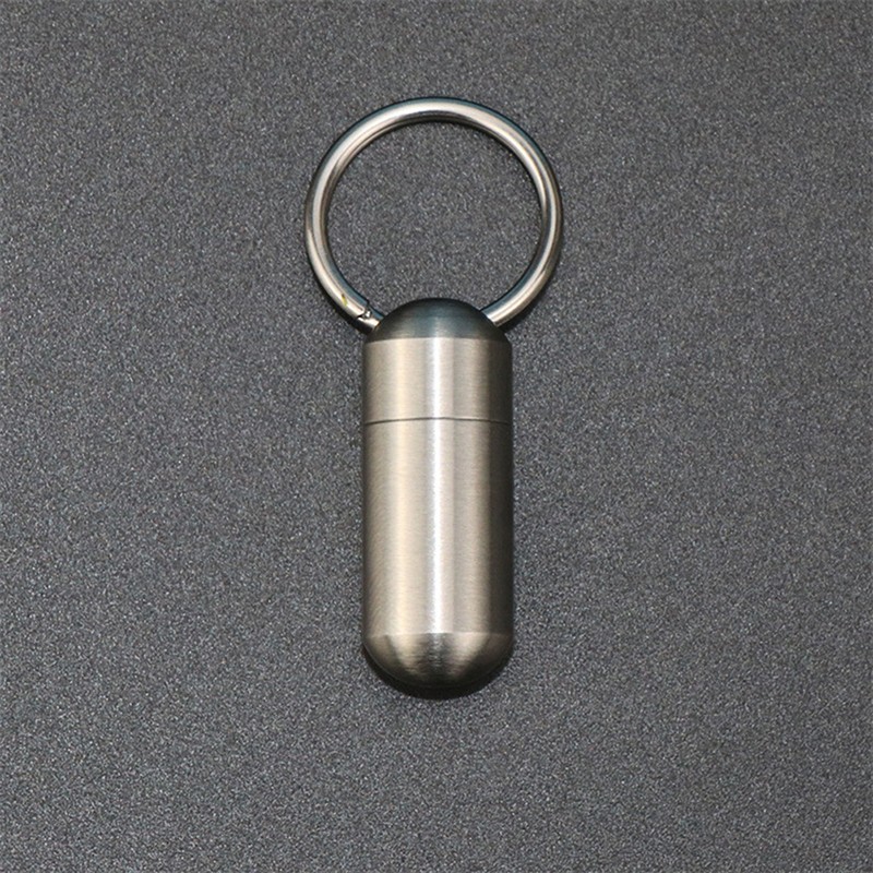 Pill Holder Portable Waterproof Metal Capsule Box Keychain Pill Case Sto.82