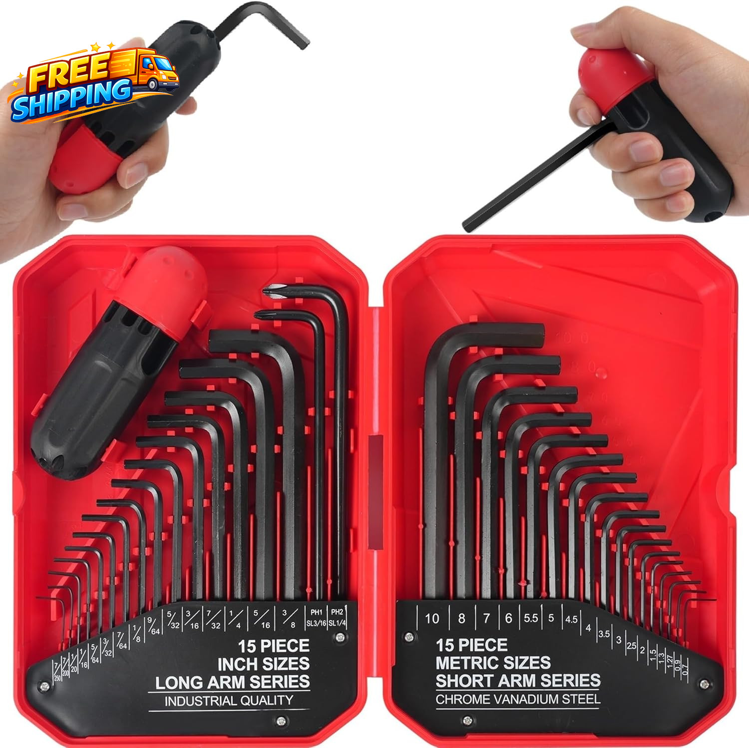 35-Piece Allen Wrench Sets Metric and Standard Hex Key Set Allen Key Set