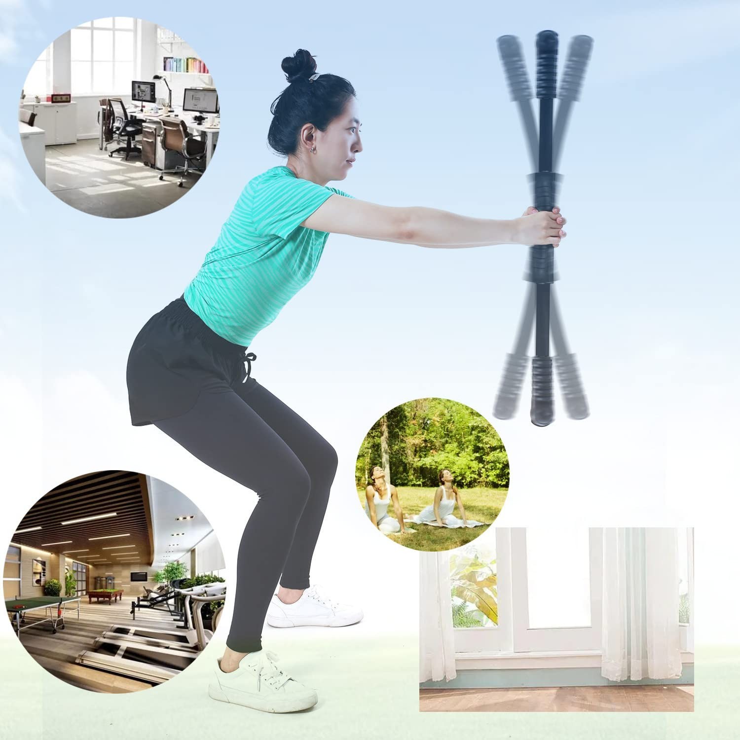 Elastic Fitness Stick Elastic Bar Body Exercise Bar Muscle Training for Exerc...