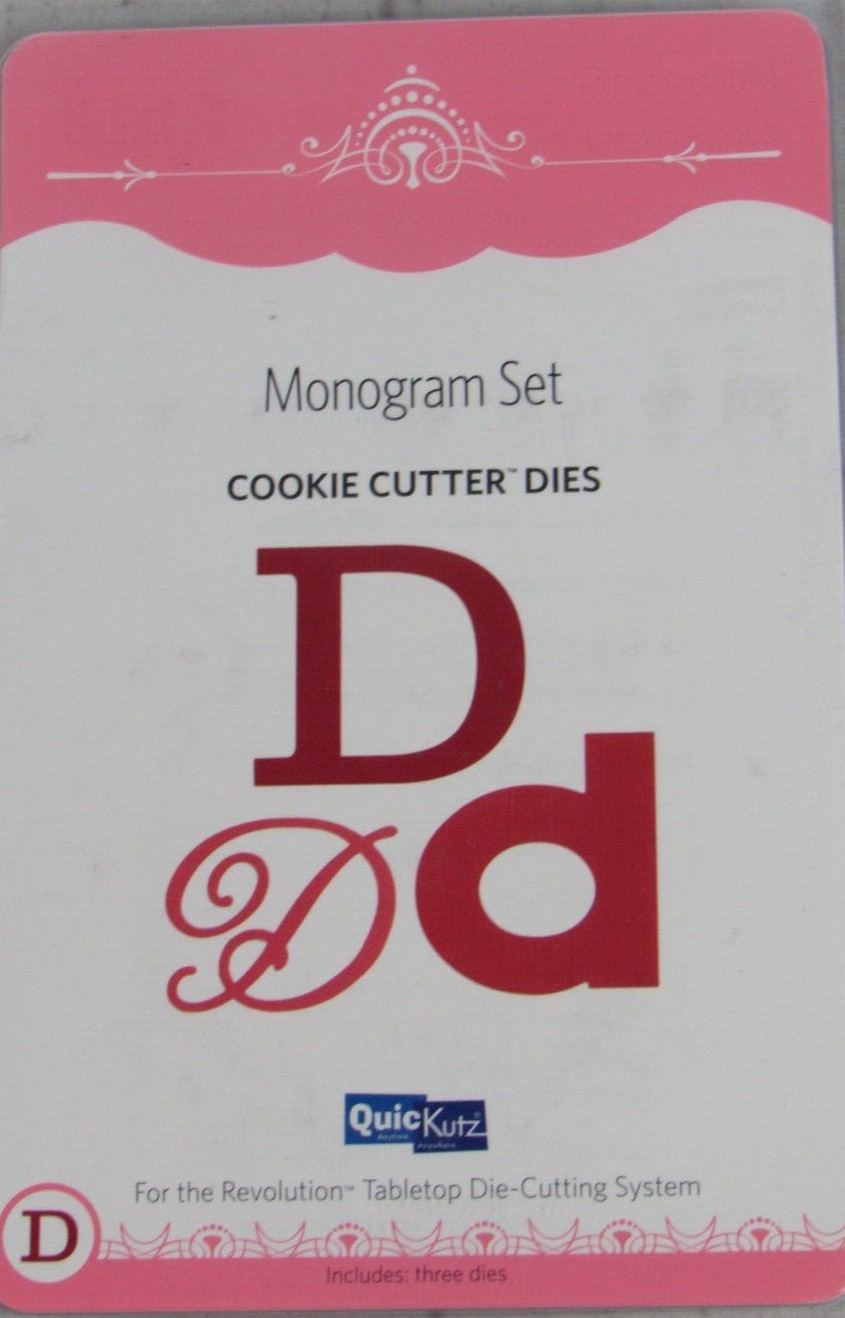 QuicKutz Monogram "D" Set, Cookie Cutter Dies, 3 dies, CC-MONOGRAM-D01