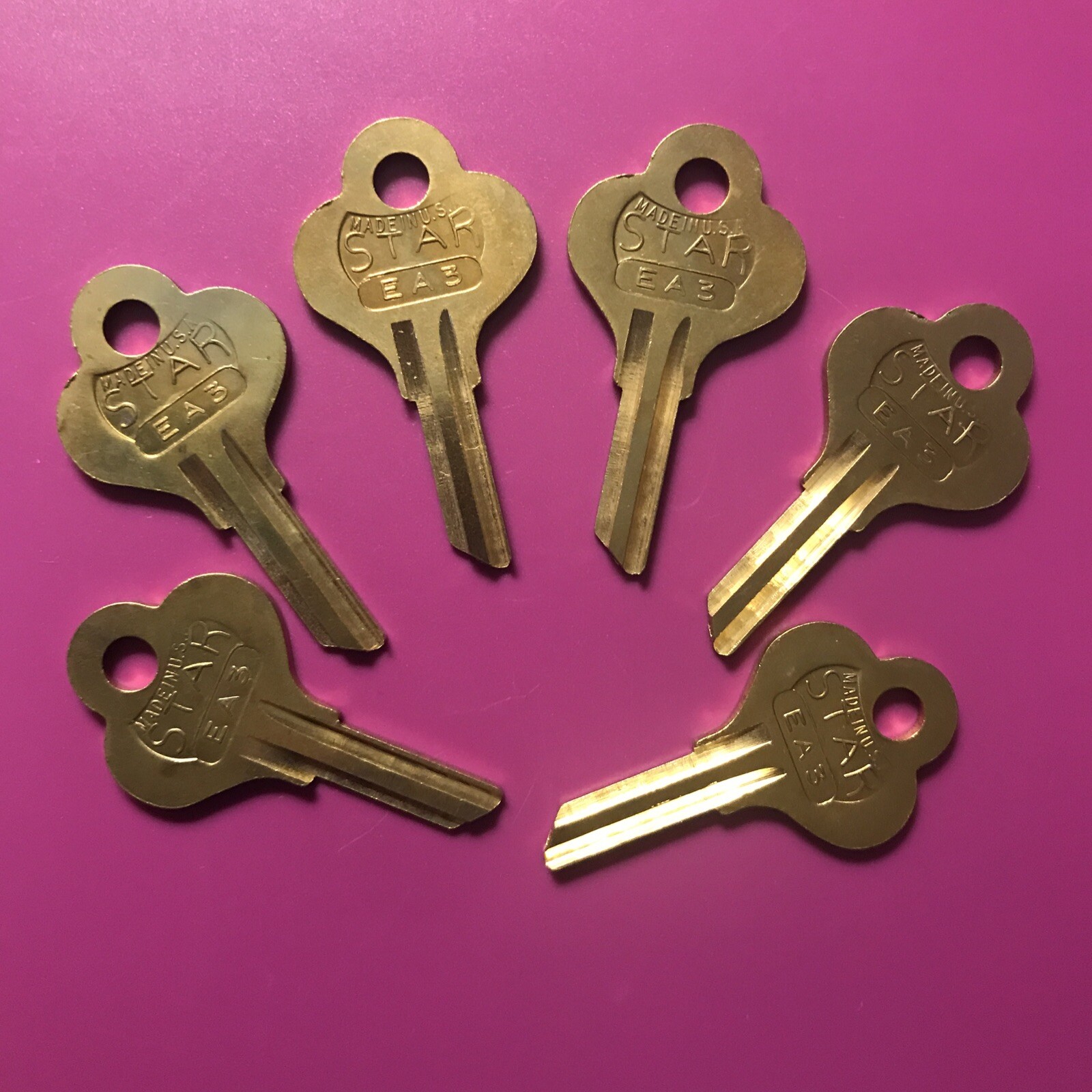 Star EA3 BRASS  Key Blanks   Set of 6   Locksmith     [k]