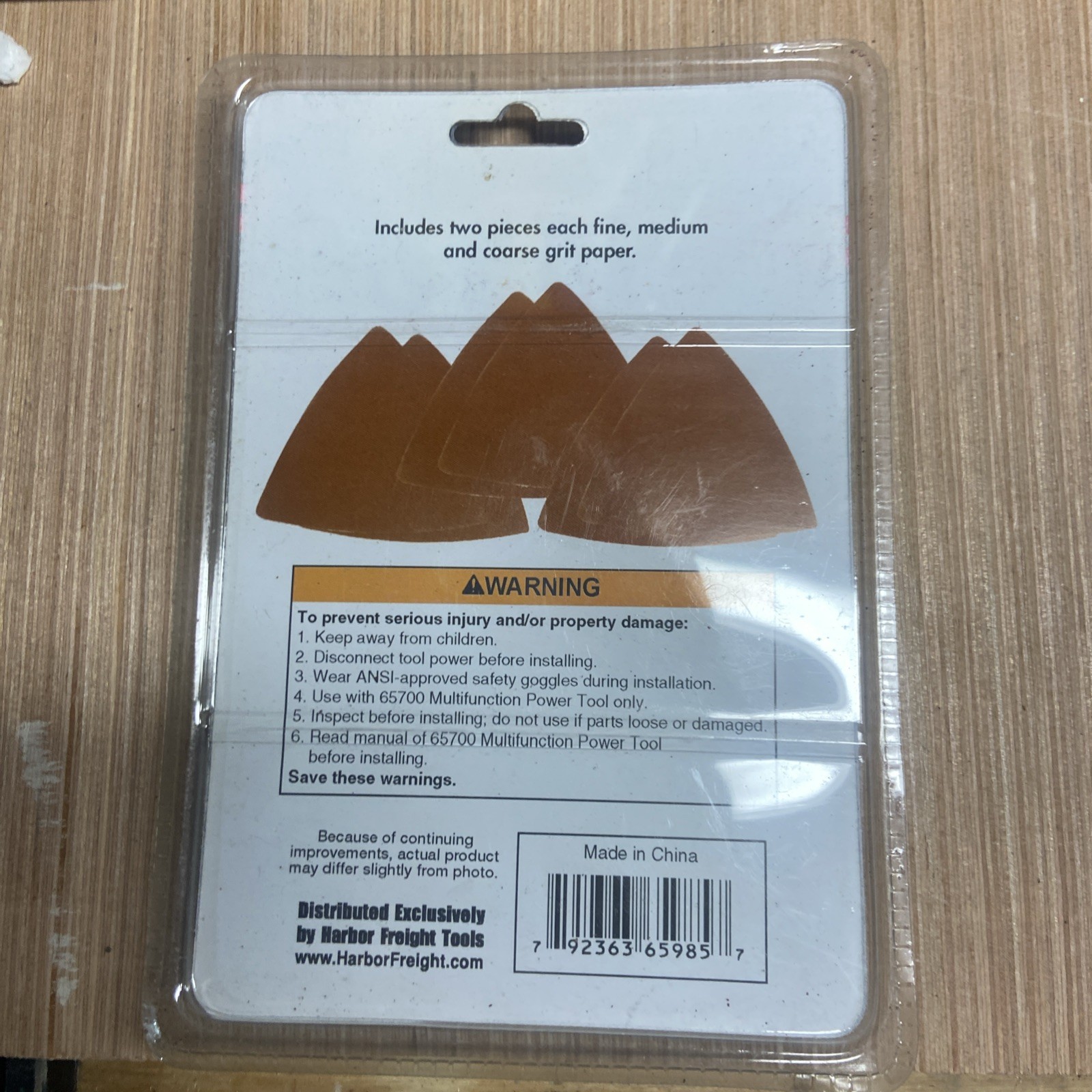 Chicago Electric Multi Tool Triangle Sanding Sheets # 65985, pad assortment