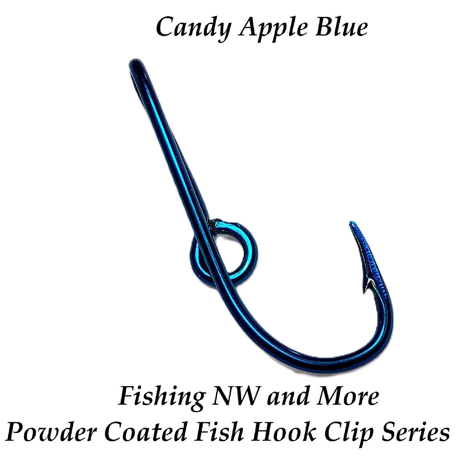 Eagle Claw Fish Hook Hat Clip - Pin Powder Coated in Candy Apple Blue Color
