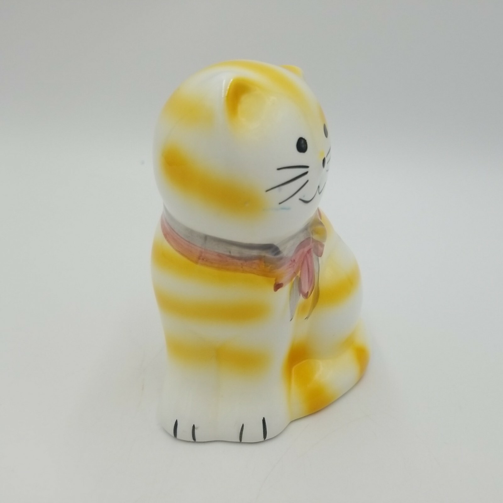 Ceramic Orange Stripe Tabby Cat Sponge Holder/ Planter