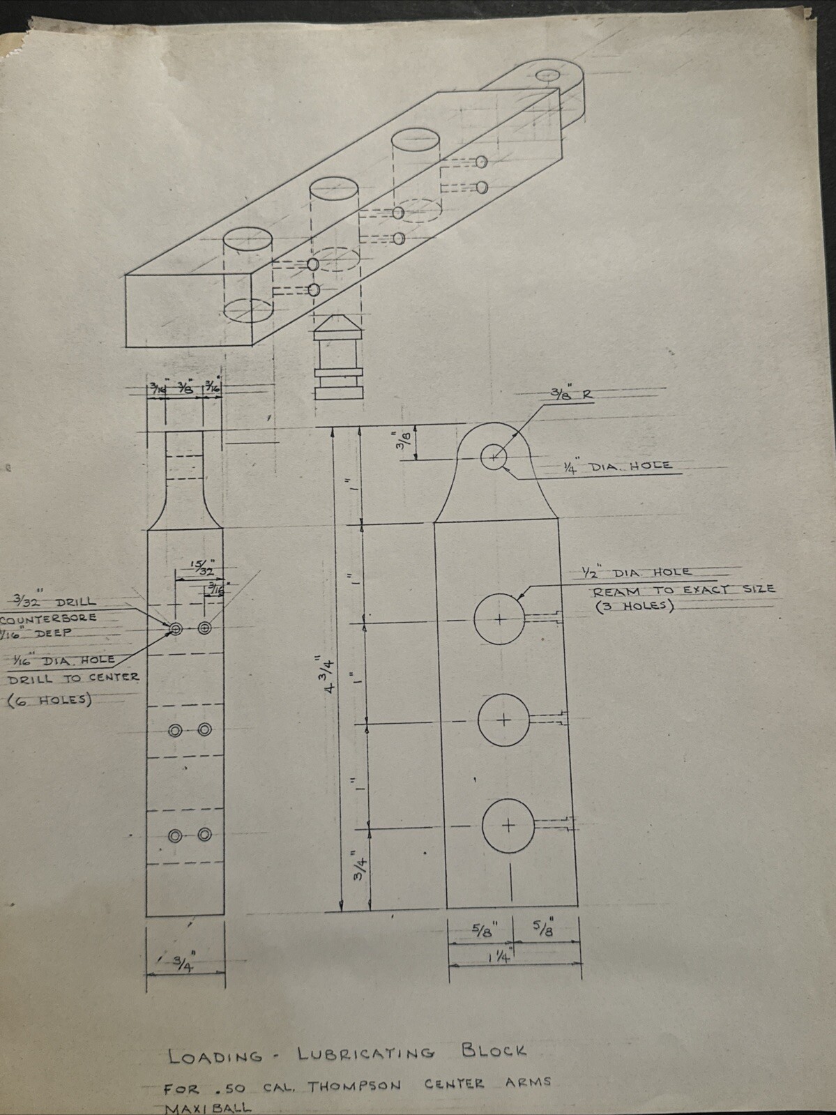 .50 Thompson Center Arms Maxi Ball Loading, Lubricating Block Diagram