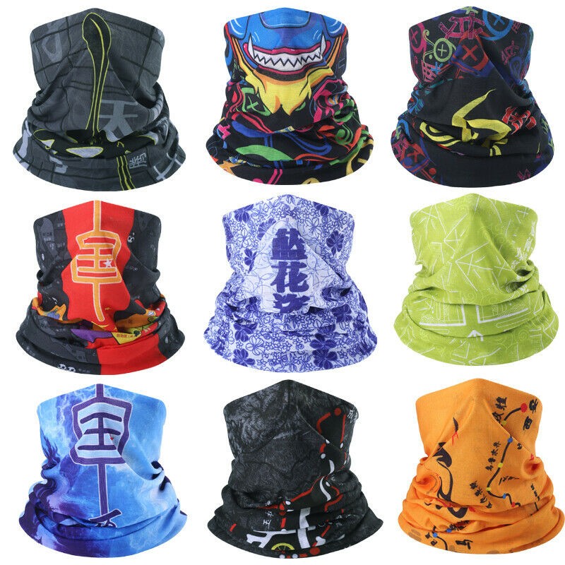 Bandana Face Mask Neck Gaiter Tube Mask Sun Protection Scarf Cover for Men Women
