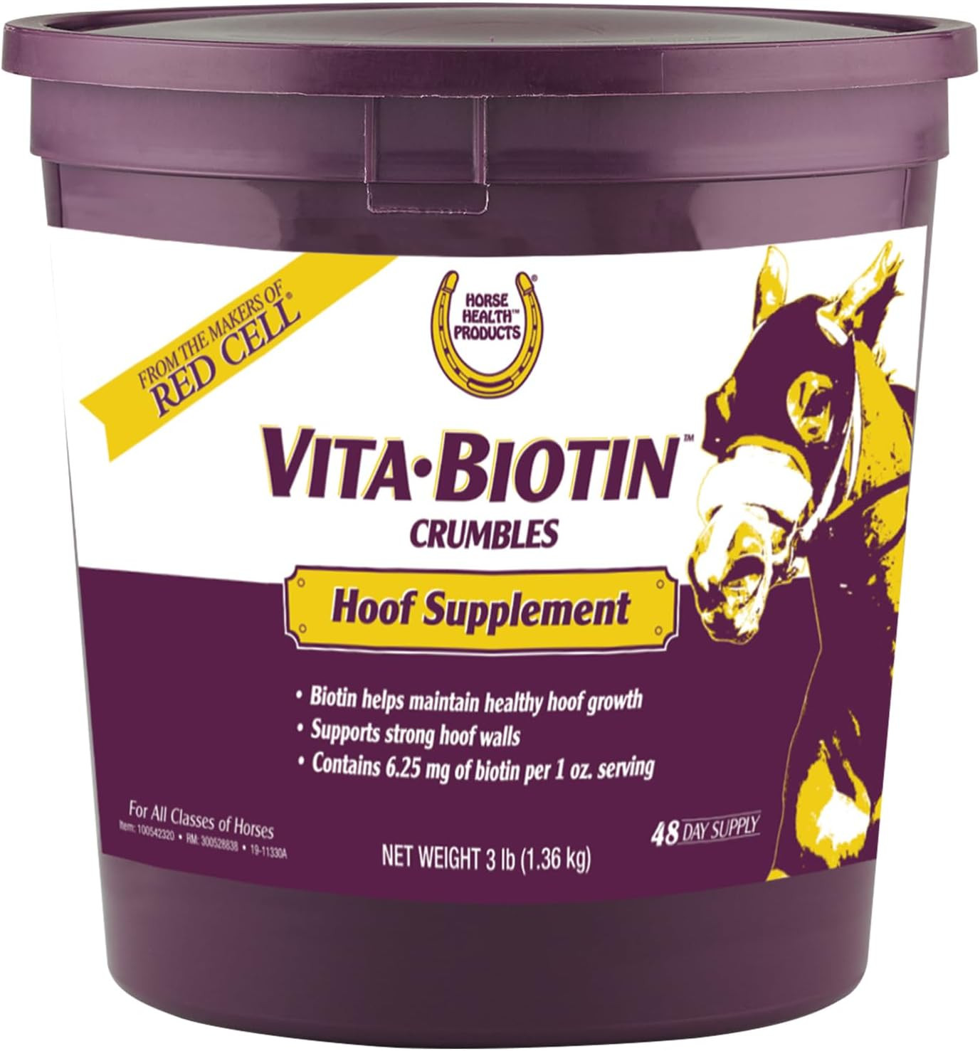 Horse  Vita Biotin Crumbles Horse Hoof Supplement, Helps Maintain Healthy