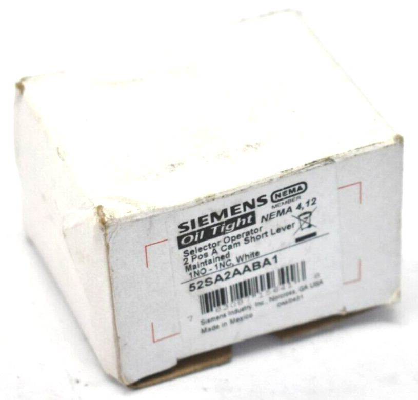 Siemens Oil Tight Selector Operator 2 Position A Cam Short Lever 52SA2AABA1