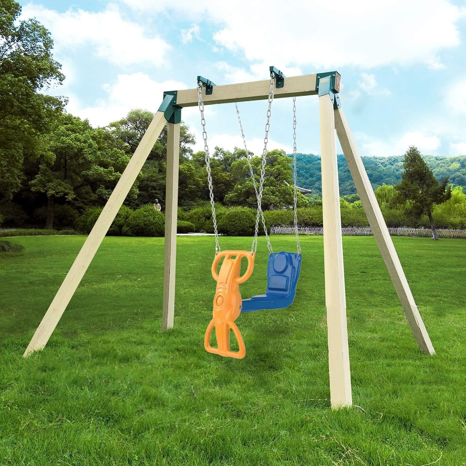 A-Frame 2 Brackets Swing Set Bracket with Mounting Hardware Green