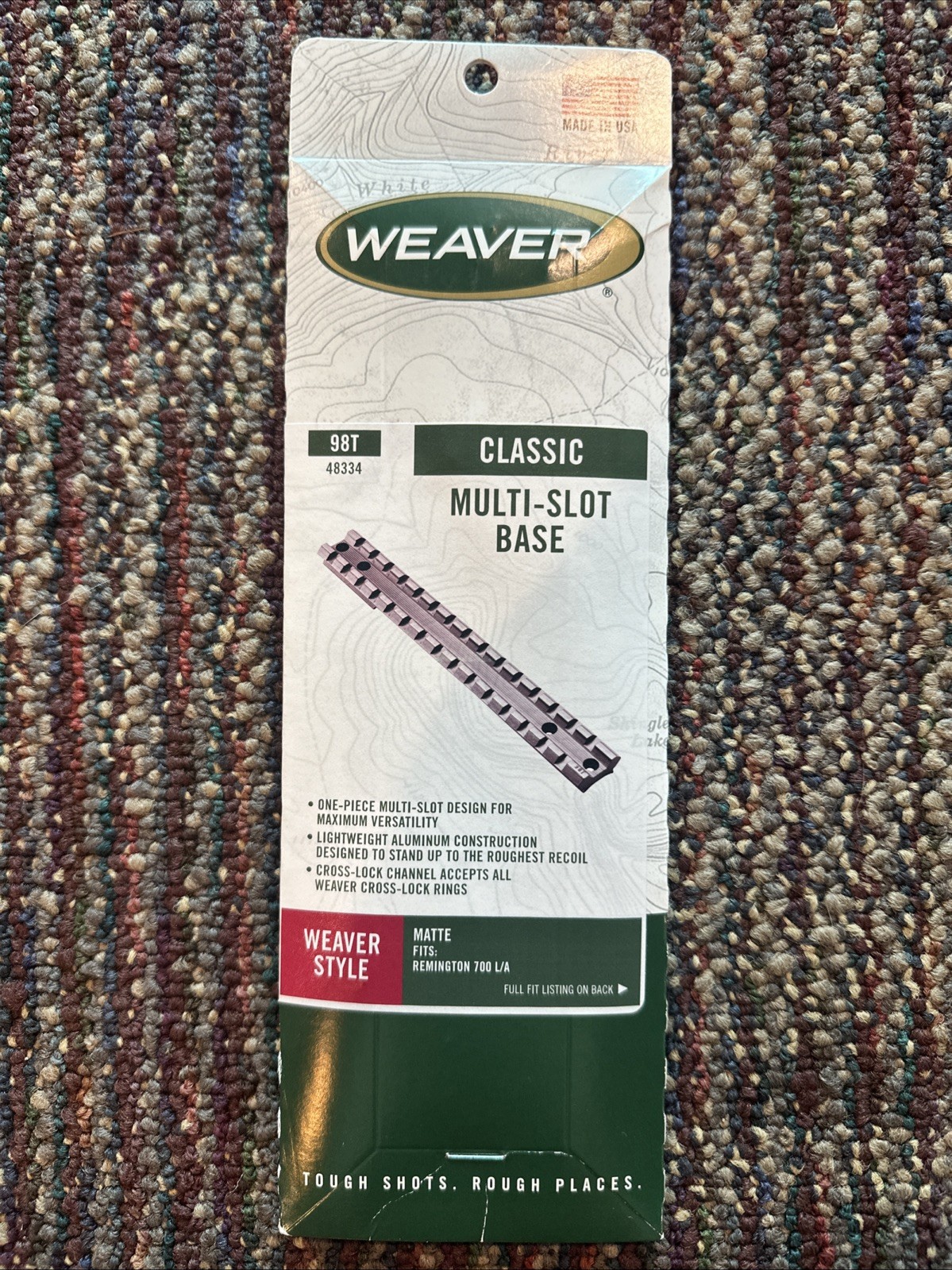 Weaver 98T Multi-Slot Mount Base For Remington 700 L/A Aluminum Black - 48334