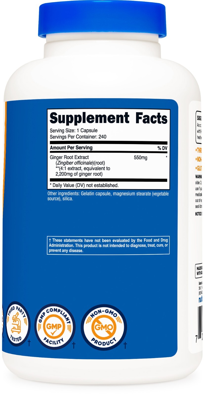 Nutricost Ginger Root Extract 550mg, 240 Capsules