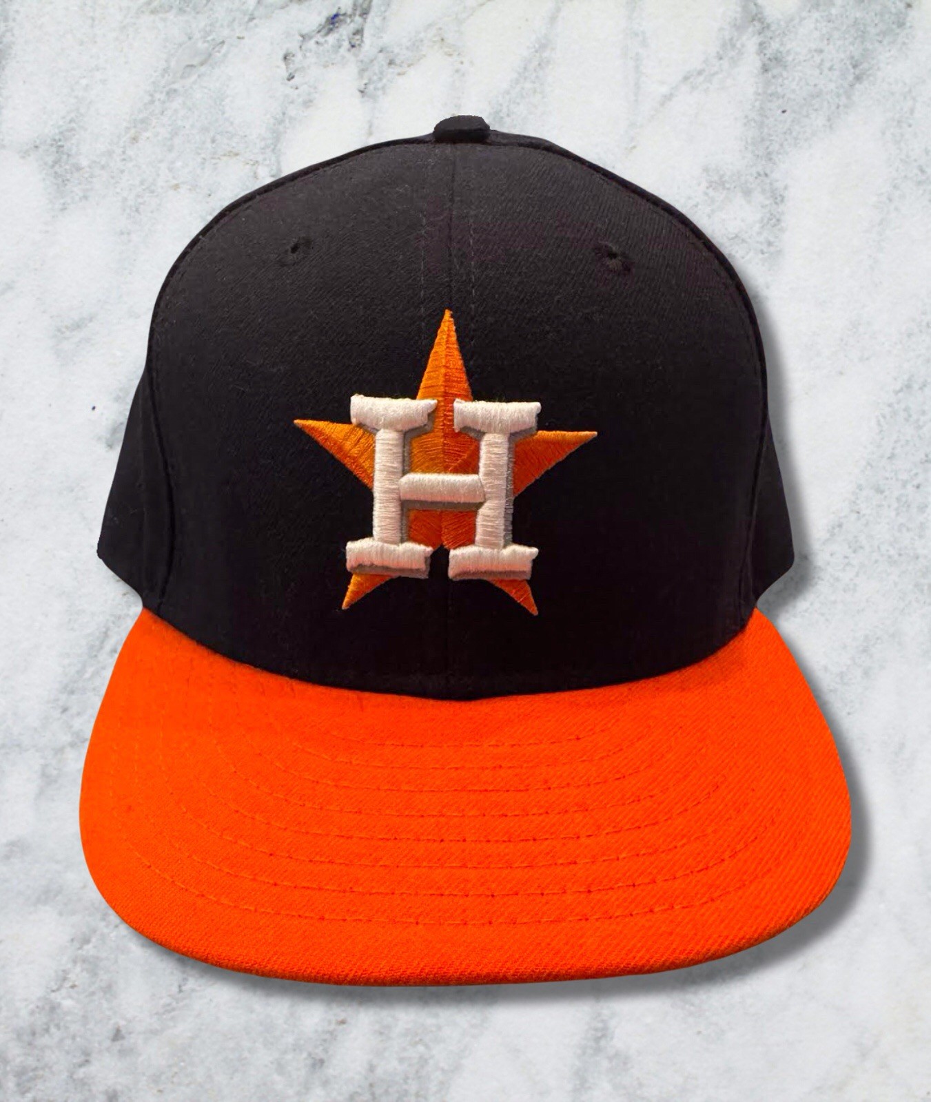 MLB Houston Astros Blue and Orange NEW ERA 59FIFTY fitted baseball hat - 7 1/2