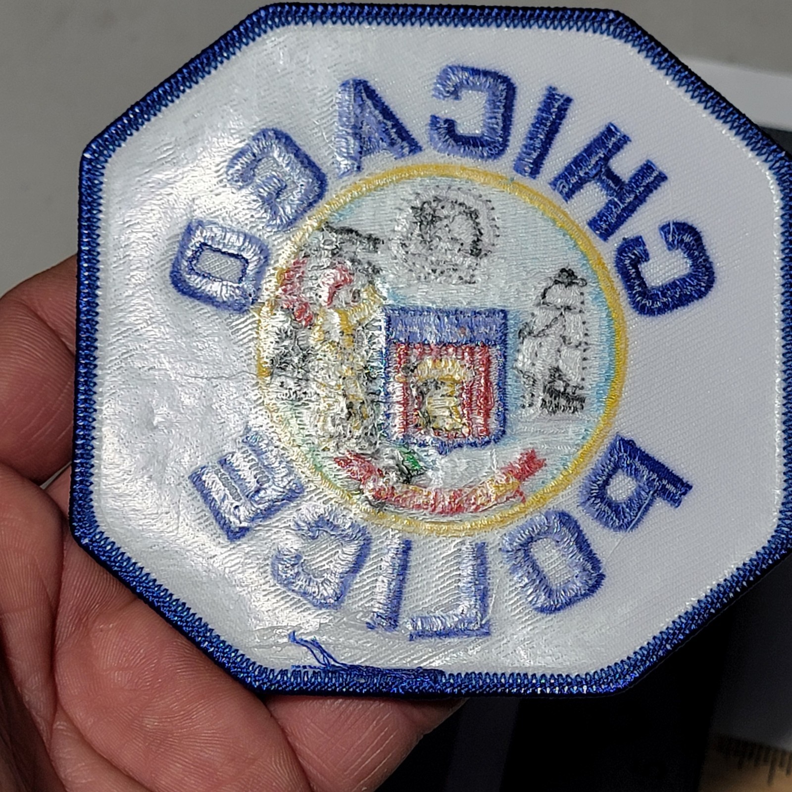 Qb5 Police patch Illinois Chicago Blue Border