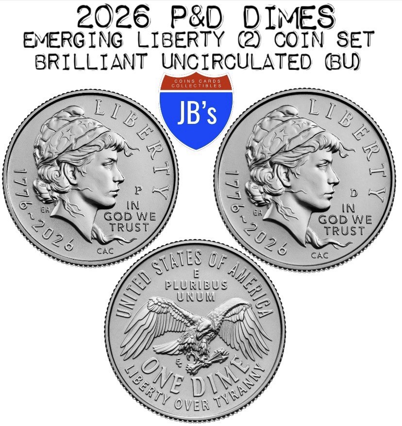 2026 P&D Emerging Liberty Dime (2) Coin Set - BRILLIANT UNCIRCULATED (BU)