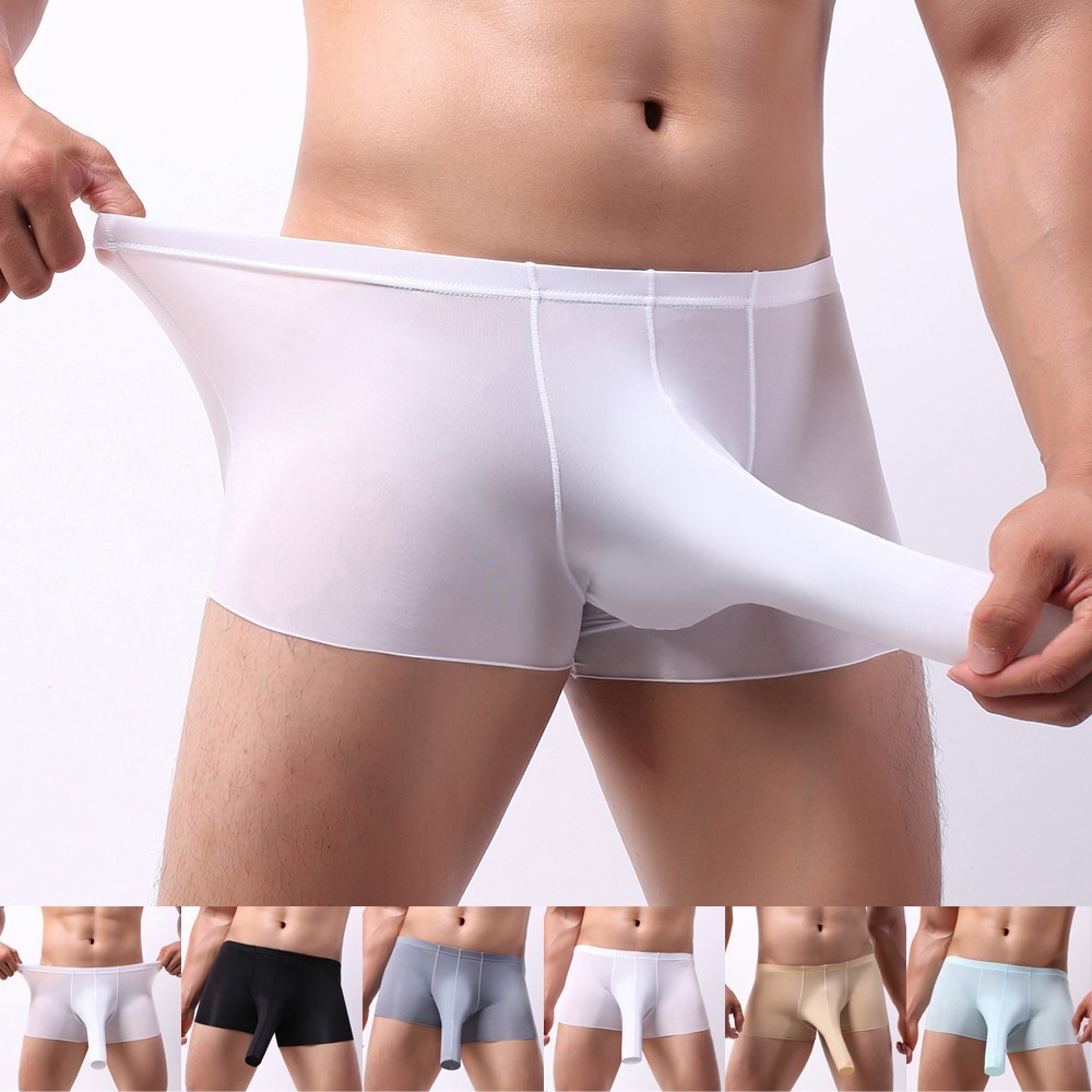 Mens Breathable Boxer Briefs Penis Pouch Elephant Nose Underwear Panties-Trunks