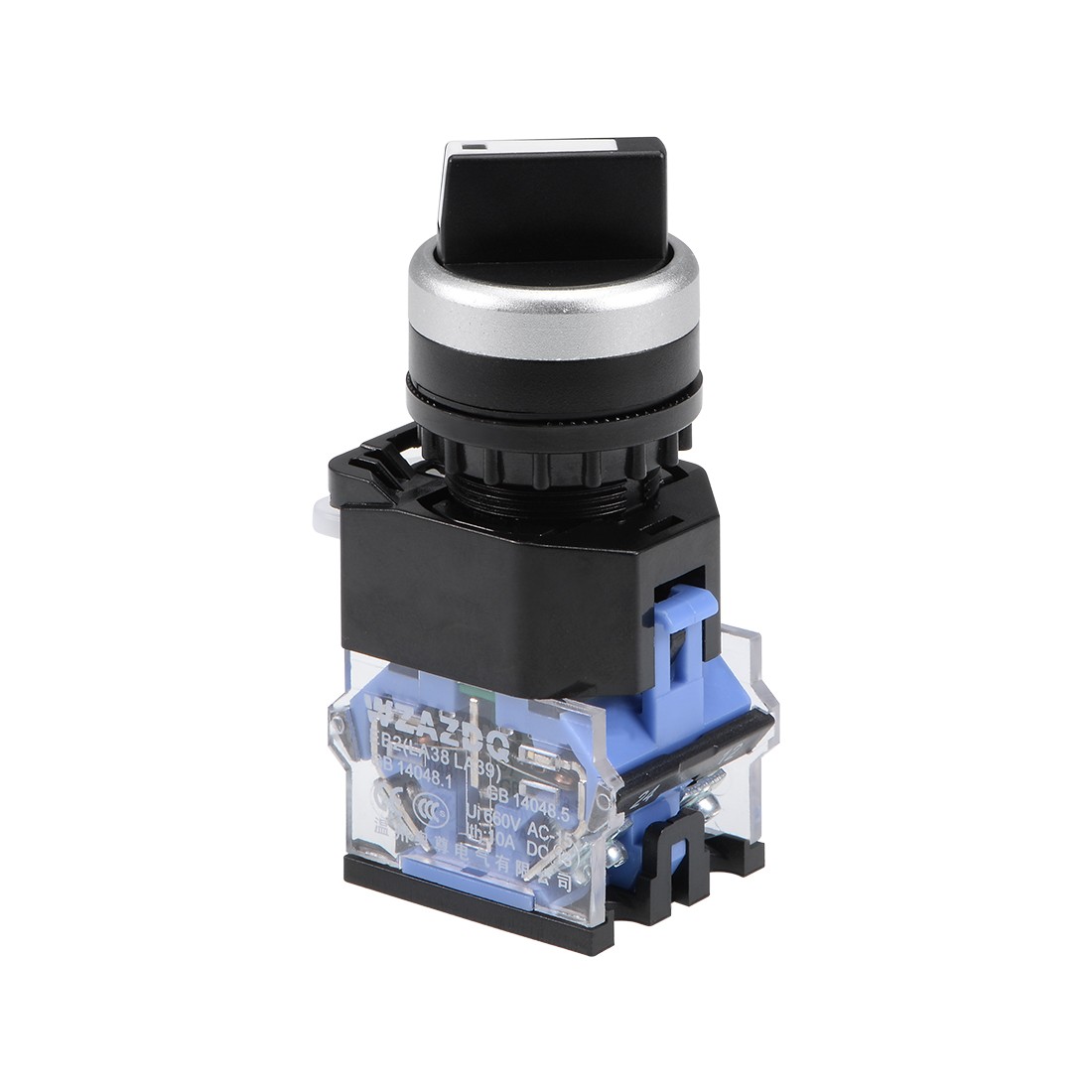Rotary Selector Switch 2 Positions 2NO Self-Lock Latching AC 600V 10A