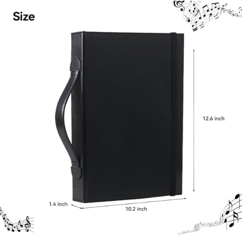 Choir Music Folder with Handle & Strap - Professional Black Choir Folder for Sta