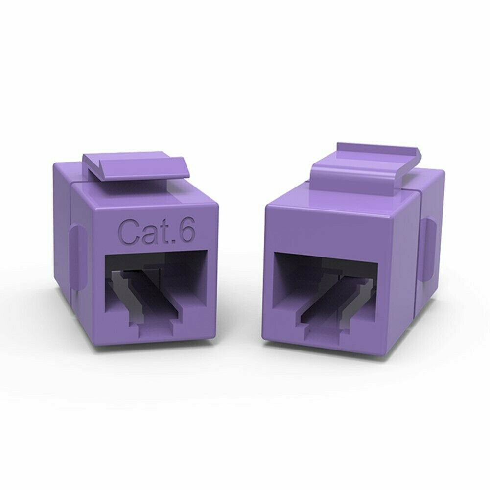 8x CAT6 Keystone Ethernet RJ45 Network Coupler Cable Wall Plate Extender Purple