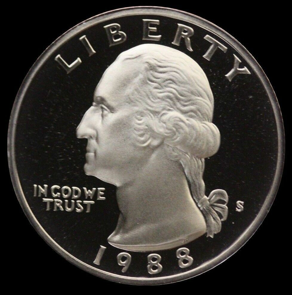 1988 S Washington Quarter Cameo Clad PROOF US Mint Coin