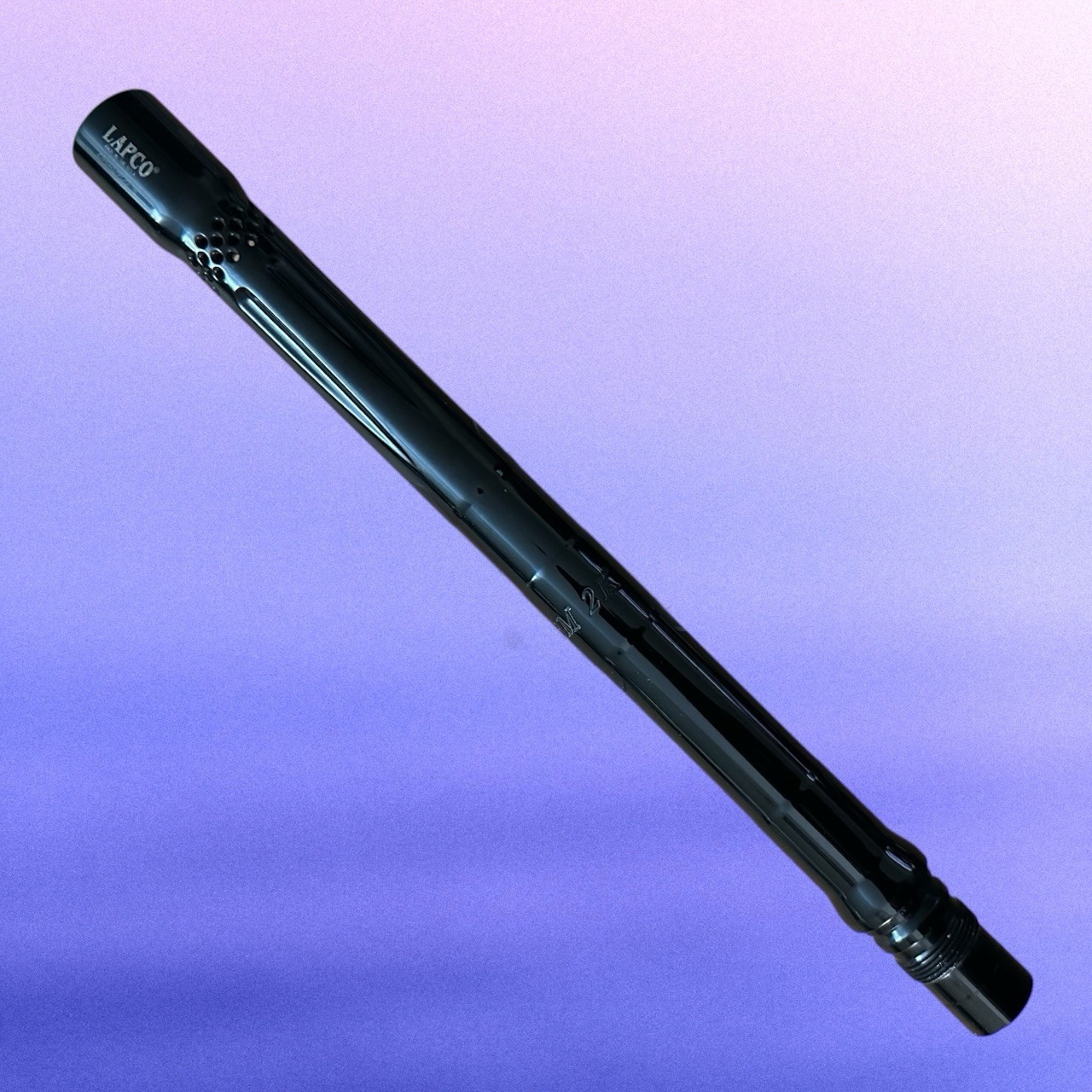 LAPCO 12” Big Shot Gloss Black Barrel ICD Indian Creek Designs Thread Paintball