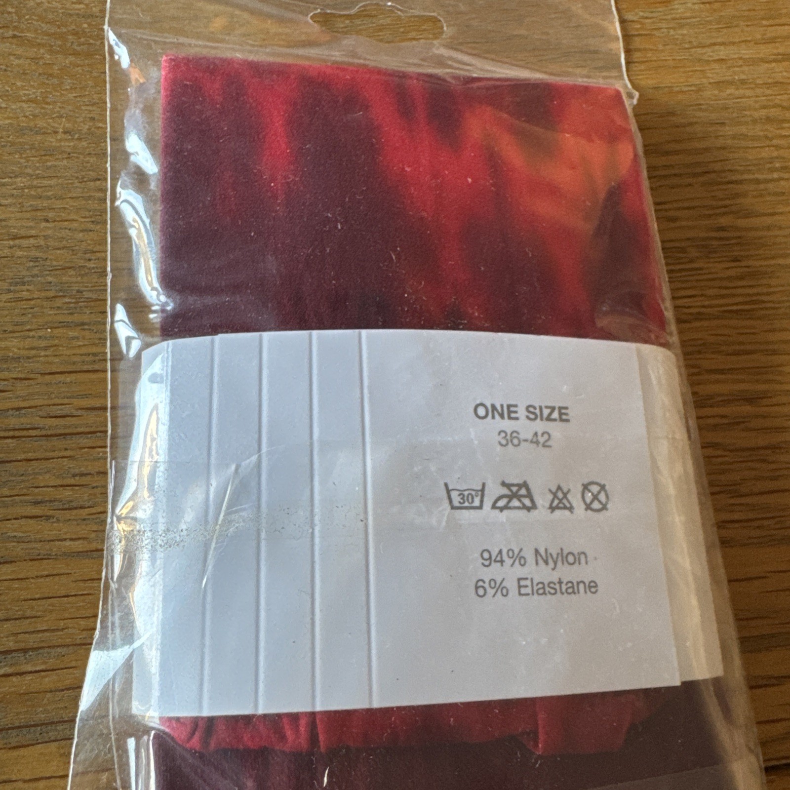 Missi Red & Black Effect Tights - One Size