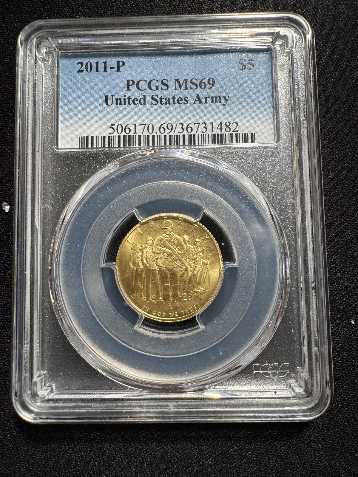 2011 - US ARMY - $5 GOLD COMMEMORATIVE - US MINT - PCGS MS69