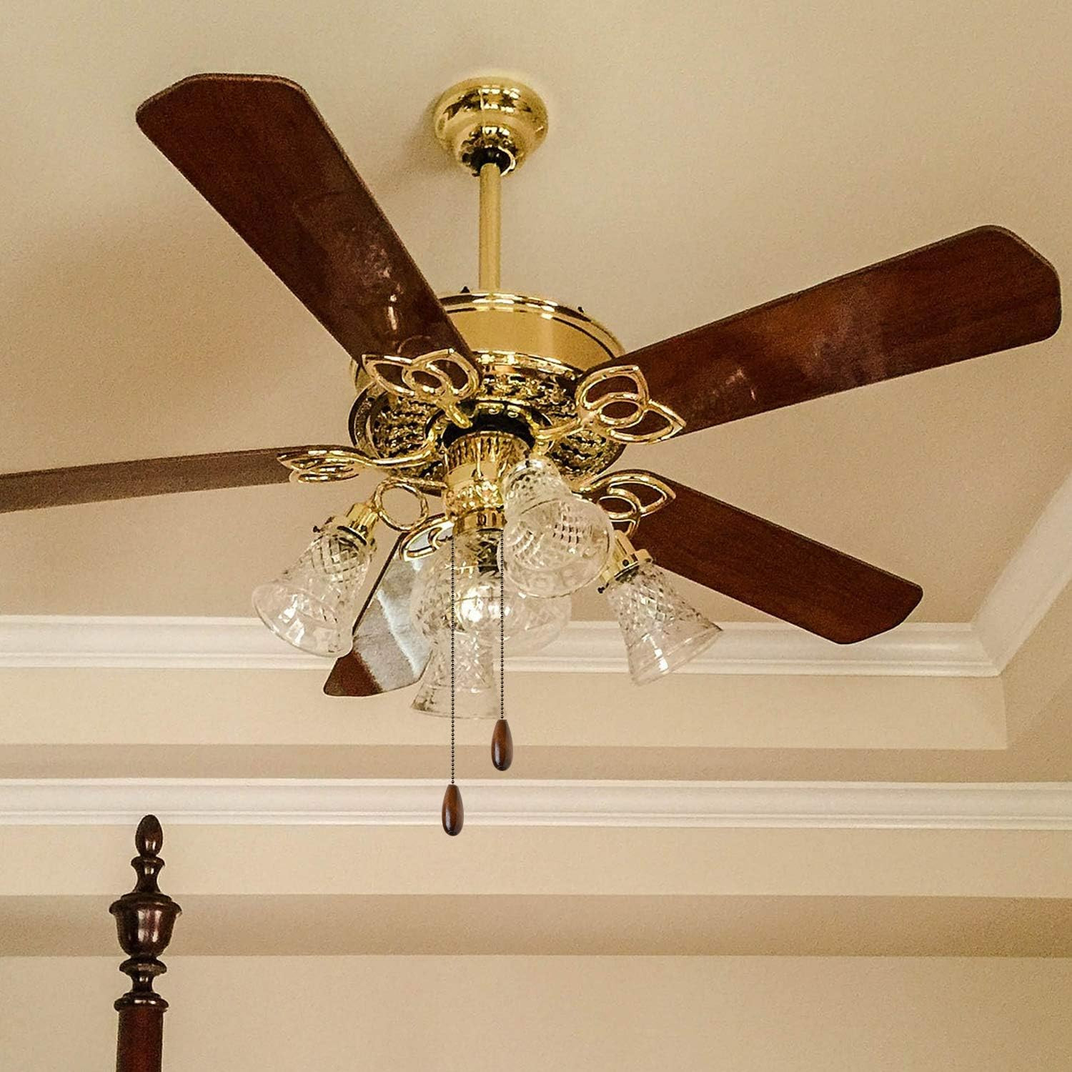 8 Pieces Ceiling Fan Pull Chains Extender Wooden Pendant Pull Chain Extension fo