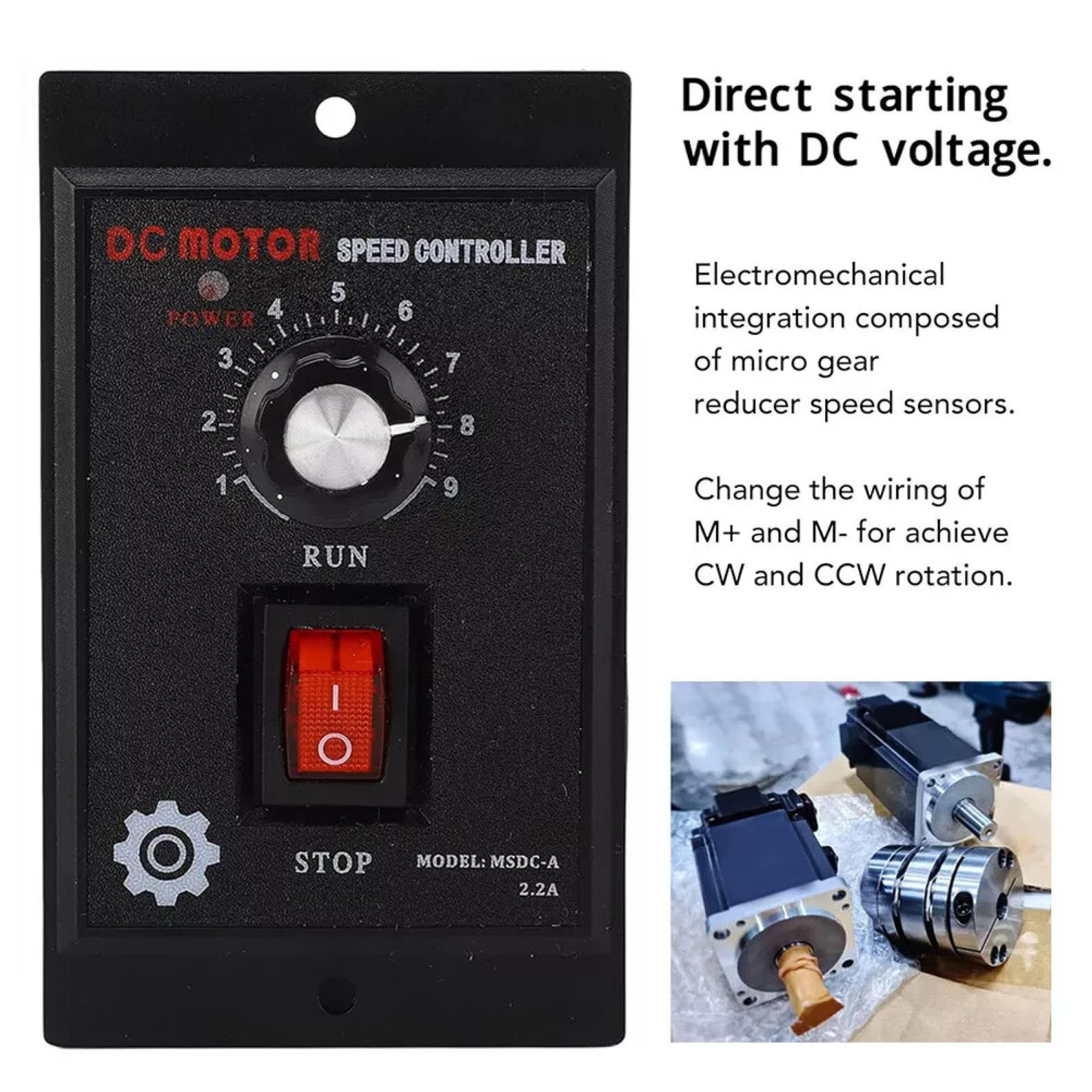 500 W DC motor speed controller with AC 110 V input allowing for direct startup