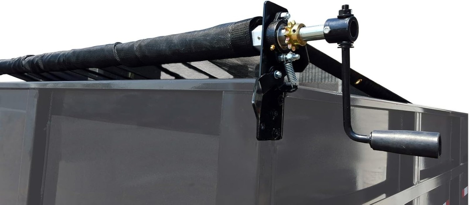 Hand Crank Landscape Tarp Roller Kit with Mesh Tarp for Dump Truck or Trailer