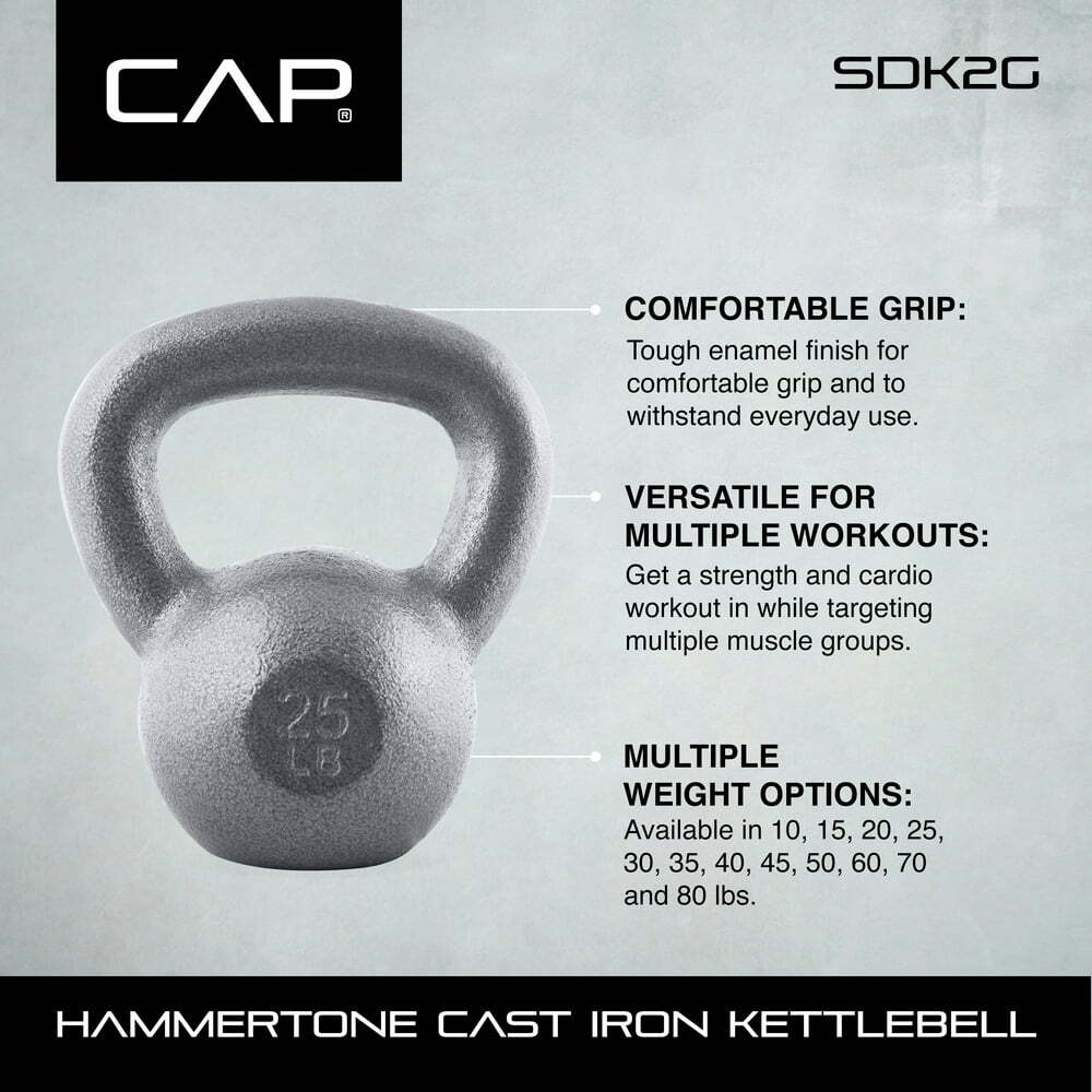 Barbell Cast Iron Kettlebell, Single, 10-80 Pounds