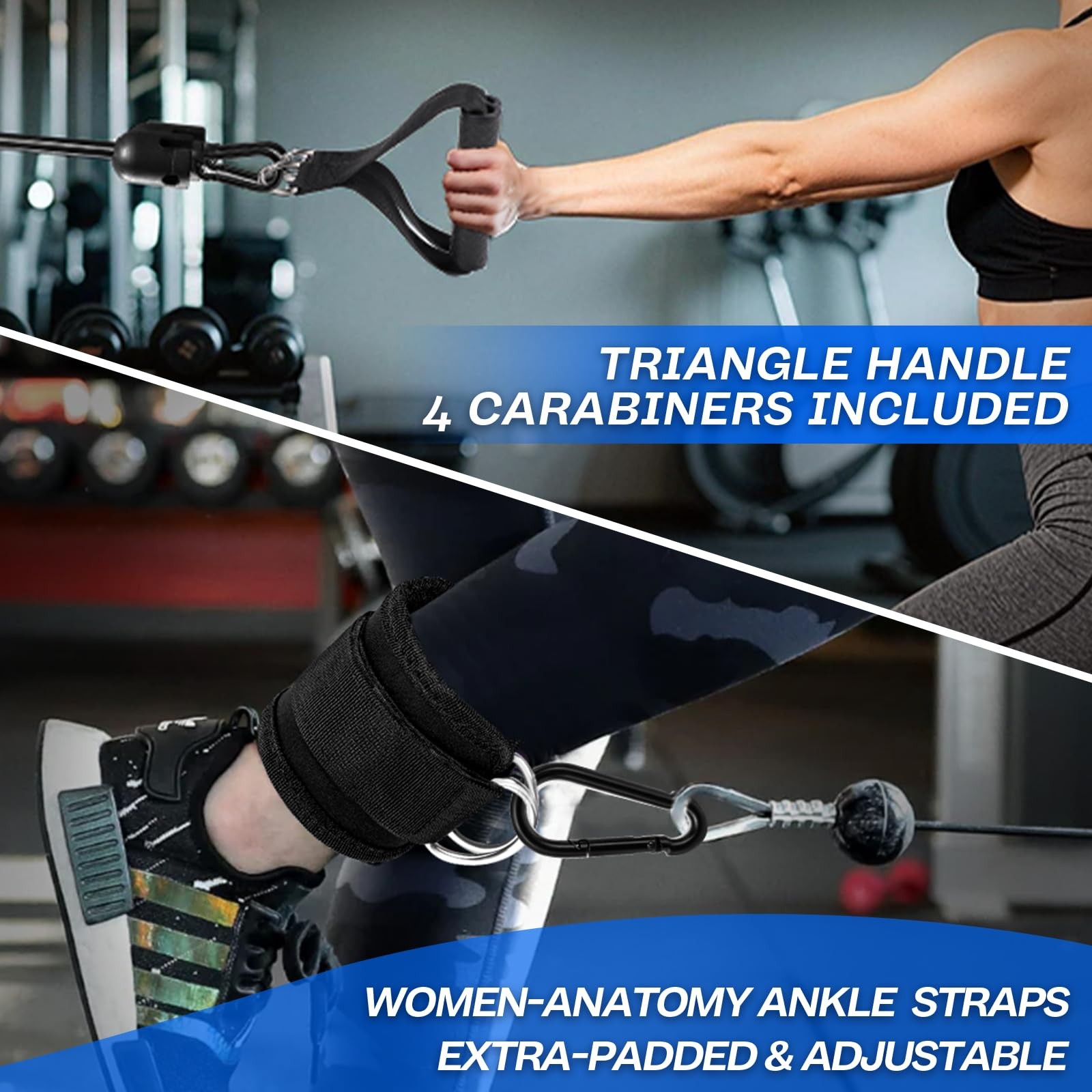 10-in-1 Cable Machine Attachments Set, LAT Pulldown Attachments Cable Accesso...
