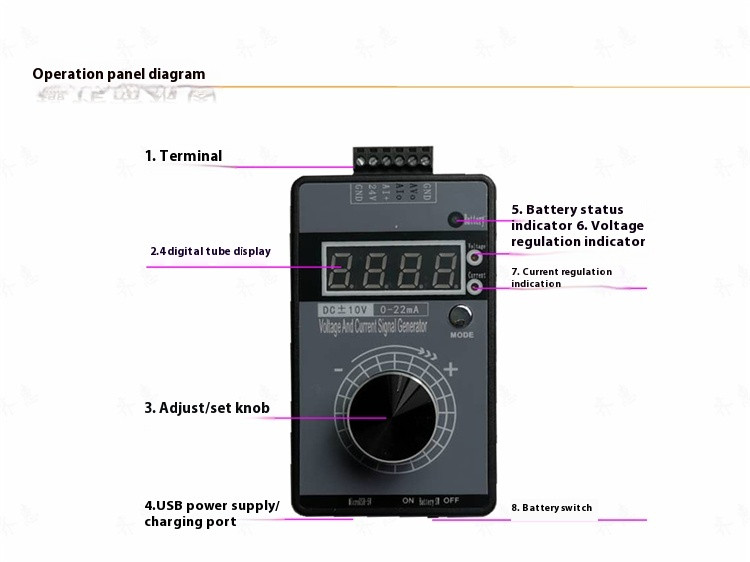Handheld High Precision Voltage 0-5V10V+Current 0-4-20mA Signal Generator Source