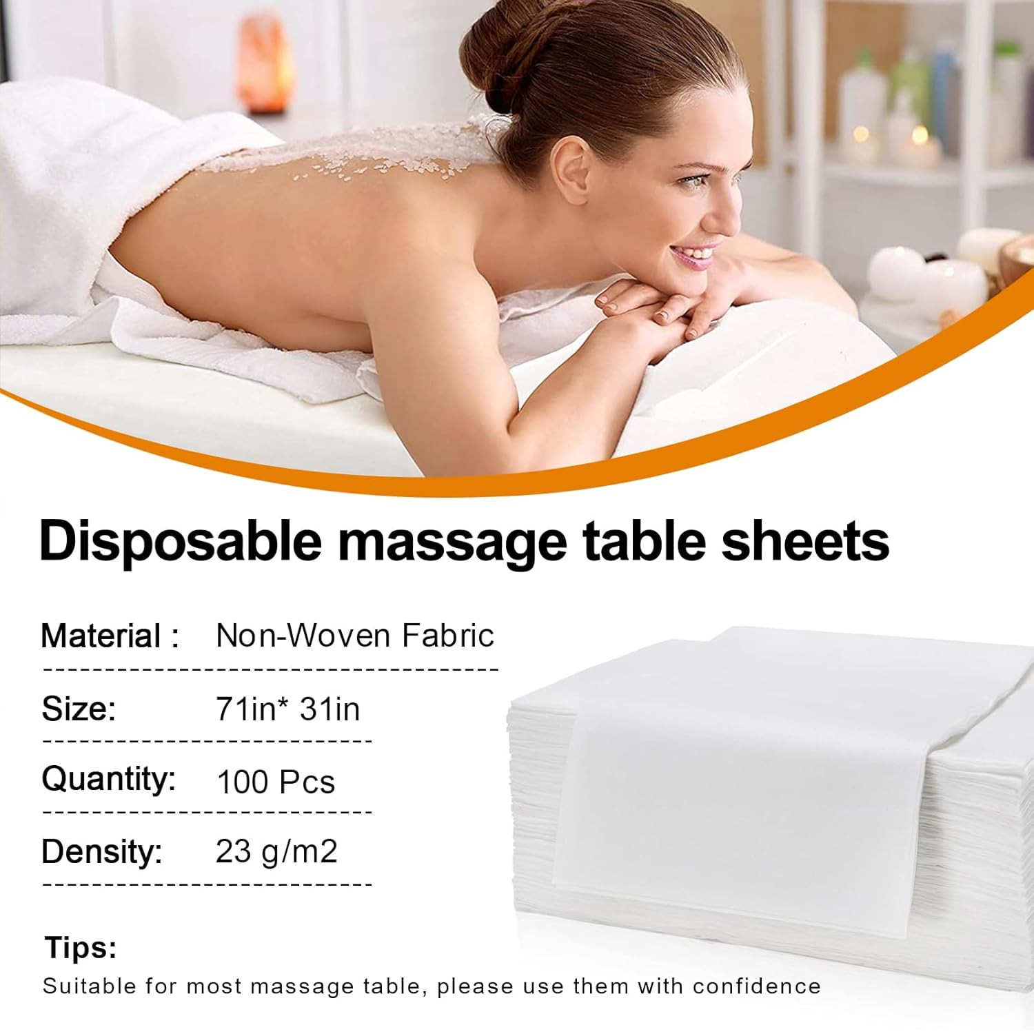100PCS Massage Table Sheets, Disposable Bed Sheets for Massage Table, Spa Bed Co
