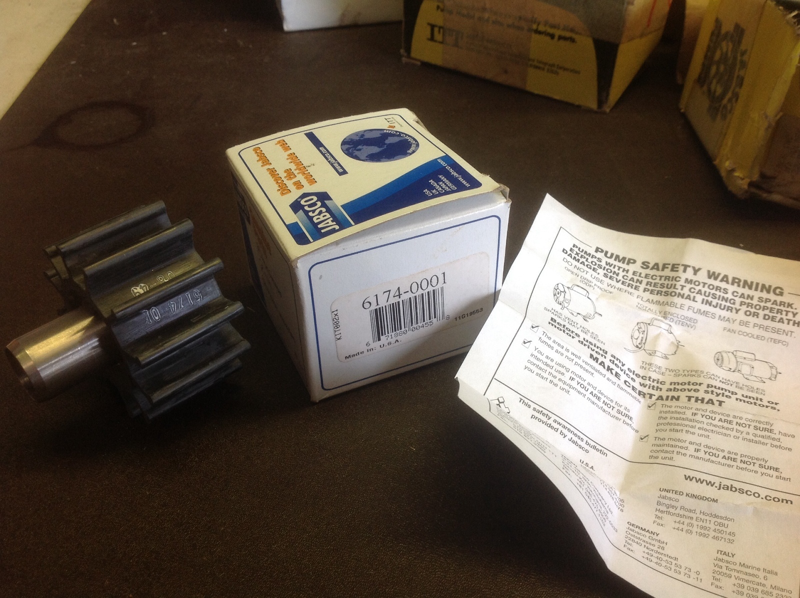 JABSCO 6174-0001 6174-0001 IMPELLER PUMP NEOPRENE 5/8" BORE NIB USA NEW SALE $99