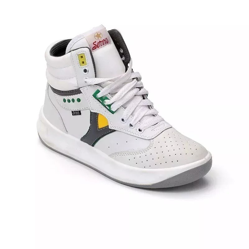Servis Cheetah High Top Trainers White Yellow Green Shoes Afghani Tali Style OG