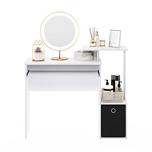 Furinno Econ Multipurpose Home Office Computer Writing Desk, White/Black