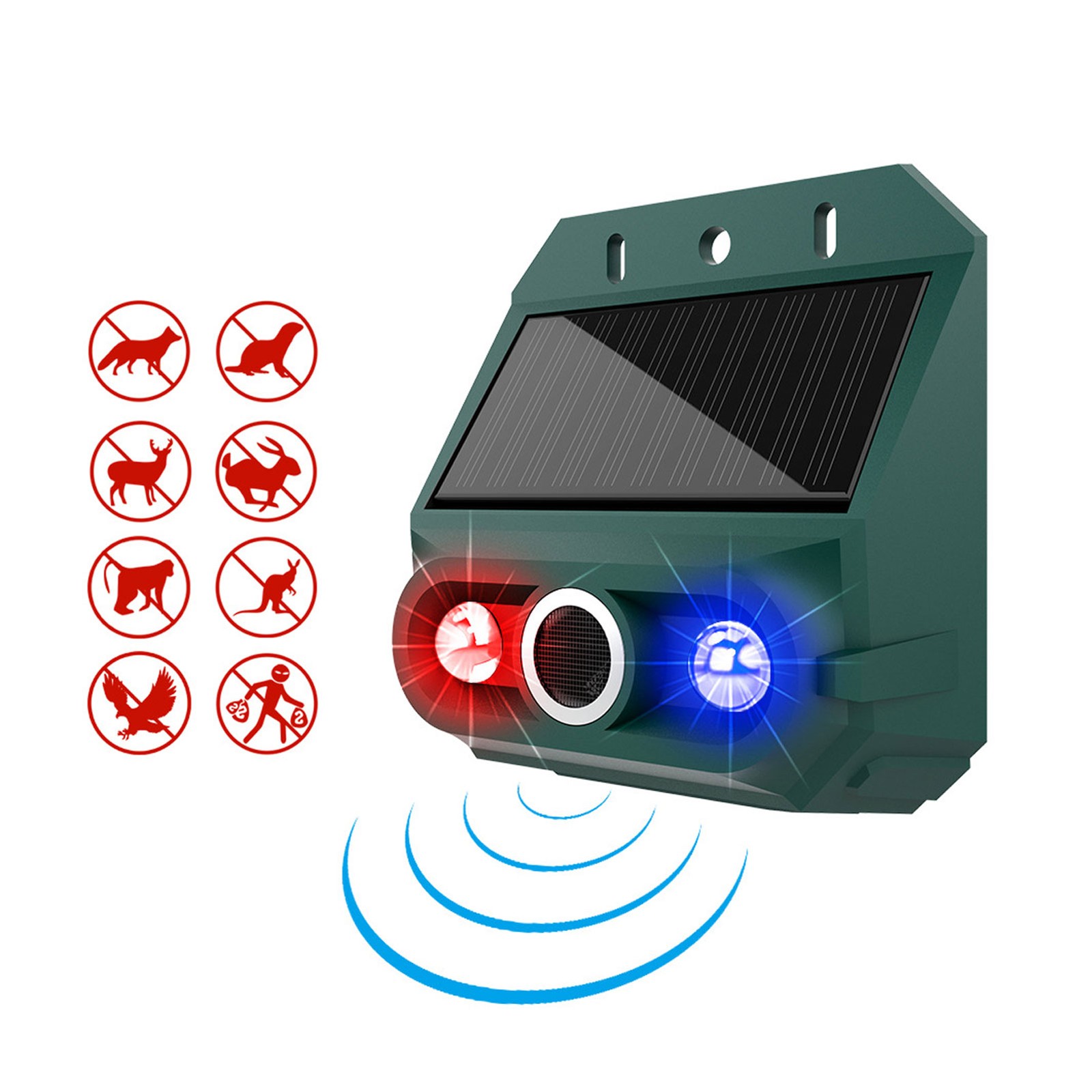 2-Solar Motion Sensor Alarm With Strobe Light For Outdoor Security