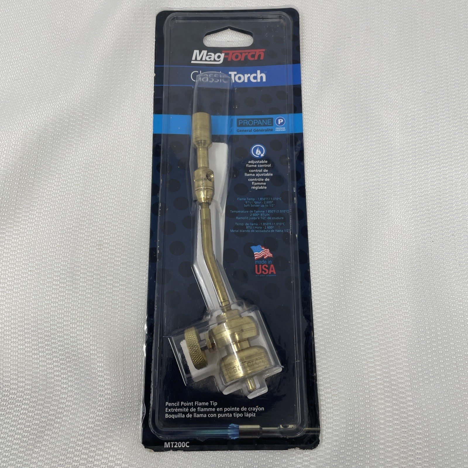 Mag-Torch Brass Propane Torch Head, Adjustable Flame Pencil Point MT200C