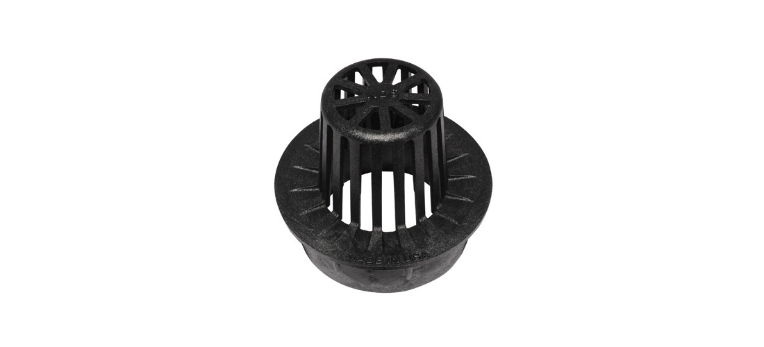 DrainTech 78 0443SDB Atrium Grate, 4 in Dia, Round, Polyethylene, Black