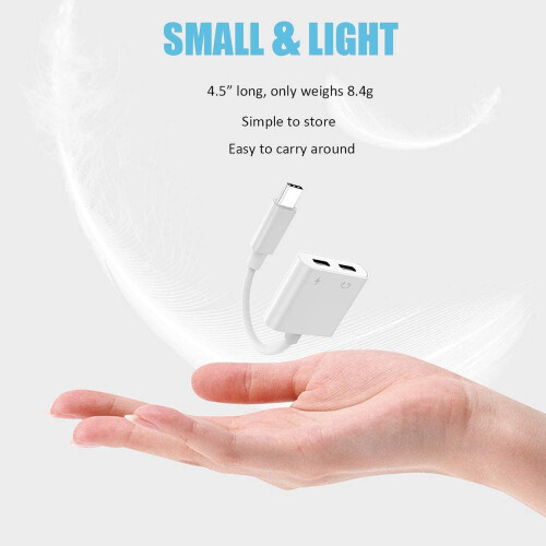 2 IN 1 USB C Type C to 3.5mm Headphone Jack Charging Cable Adapter For Samsung