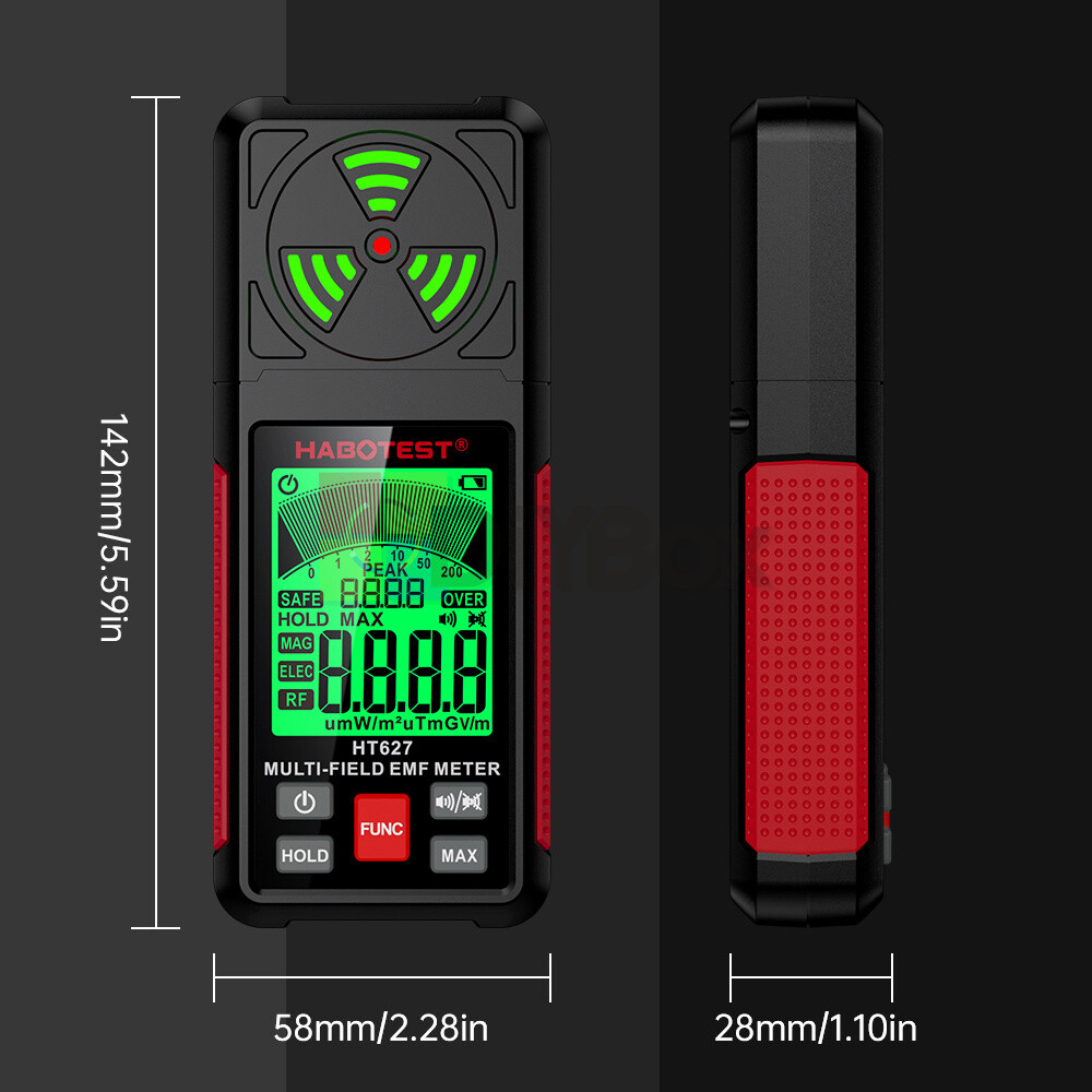 HABOTEST Radiation Detector EMF Meter HT627 Digital Electromagnetic Frequency