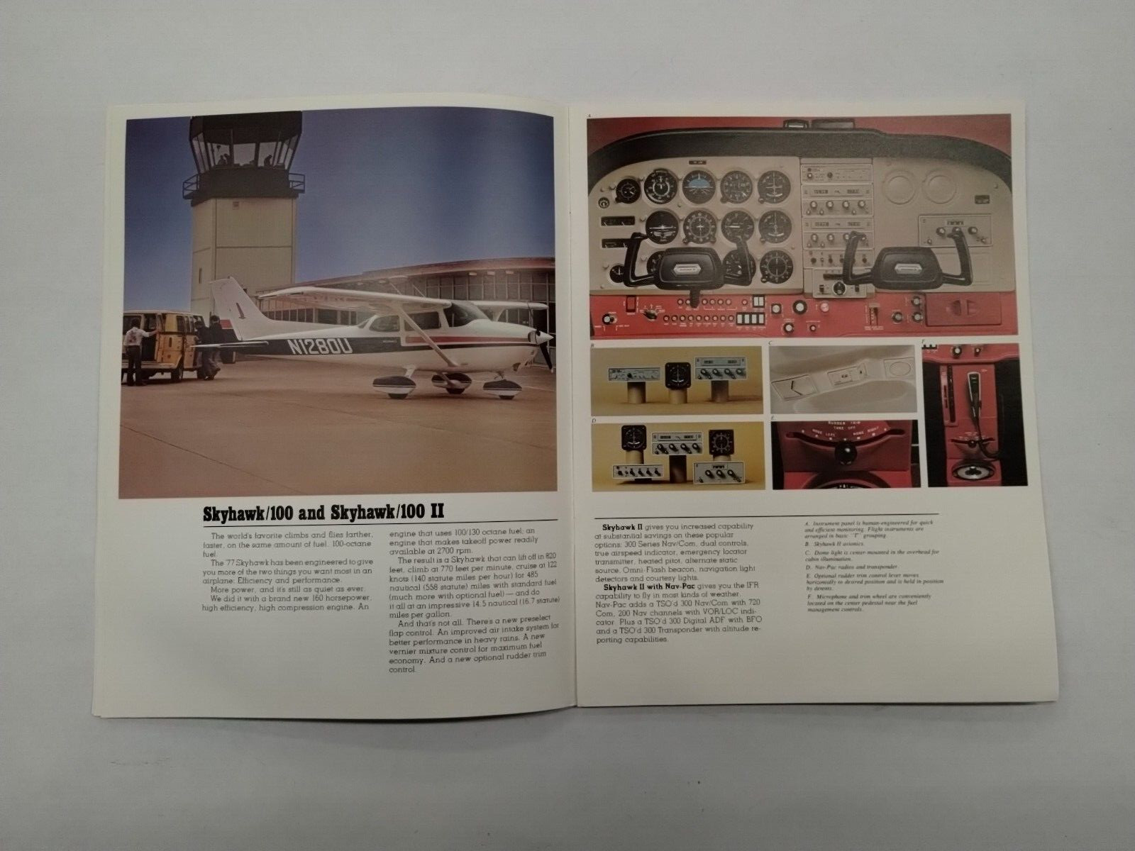 2-Cessna 1977 Commuter, Skyhawk/100, Hawk XP & Cardinal Brochures-Original