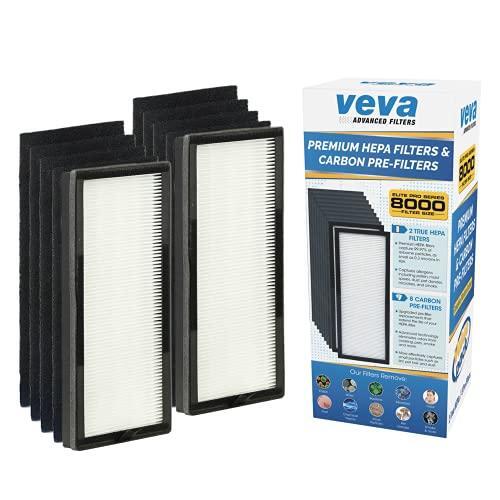 VEVA 8000 Elite Pro Series Air Purifier HEPA Filter & 4 Premium Activated Carbon